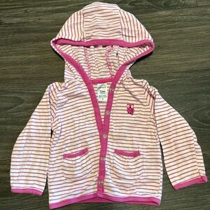 2/10Carter's Pink and White Striped Hooded Cardigan